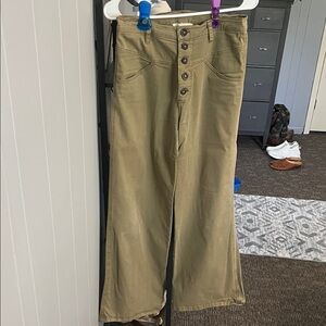 Lucky Brand Olive Wide Leg Pants